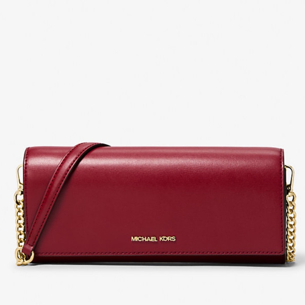 MICHAEL KORS Jet Set Md Leather Flap Clutch Crossbody Shoulder Bag Wallet
Cherry - Picture 14 of 16